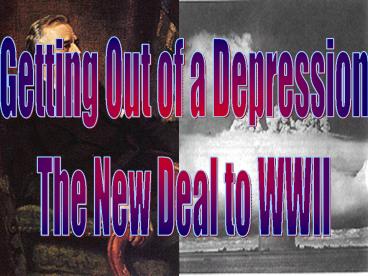 Getting Out of a Depression