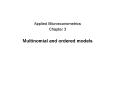 Applied Microeconometrics Chapter 3 Multinomial and ordered models PowerPoint PPT Presentation