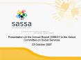 Presentation on the Annual Report 200607 to the Select Committee on Social Services PowerPoint PPT Presentation