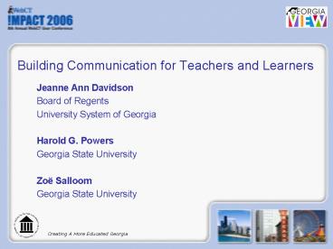Building Communication for Teachers and Learners