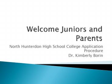 Welcome Juniors and Parents