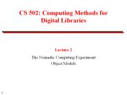 CS 502: Computing Methods for Digital Libraries