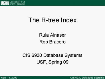 The Rtree Index