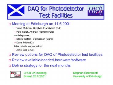 DAQ for Photodetector Test Facilities