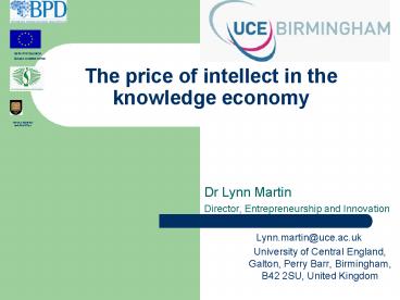 The price of intellect in the knowledge economy