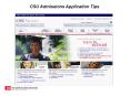 CSU Admissions Application Tips PowerPoint PPT Presentation