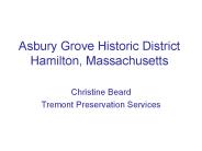 Asbury Grove Historic District Hamilton, Massachusetts