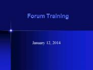 Forum Training