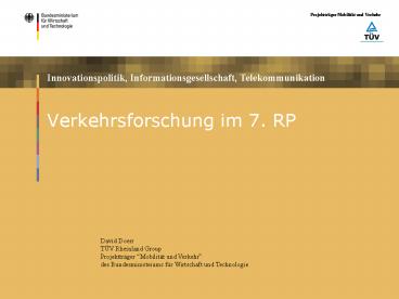 Verkehrsforschung im 7' RP