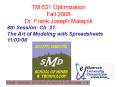 TM 631 Optimization Fall 2008 Dr. Frank Joseph Matejcik PowerPoint PPT Presentation