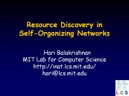 Resource Discovery in Self-Organizing Networks