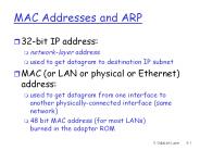 MAC Addresses and ARP