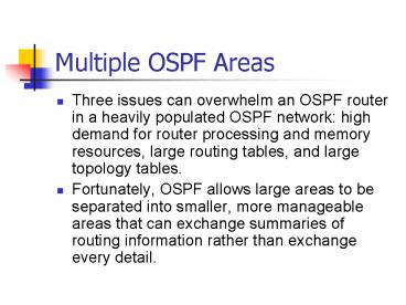 Multiple OSPF Areas
