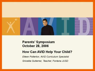 Parents Symposium October 28, 2006