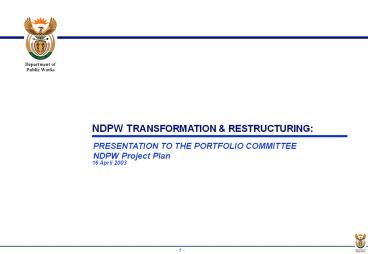 DEVELOPING THE ORGANISATIONAL DESIGN FOR THE SPMC