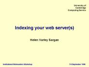 Indexing your web server(s)