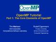OpenMP Tutorial Part 1: The Core Elements of OpenMP PowerPoint PPT Presentation