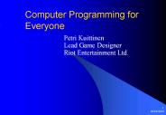 Computer Programming for Everyone