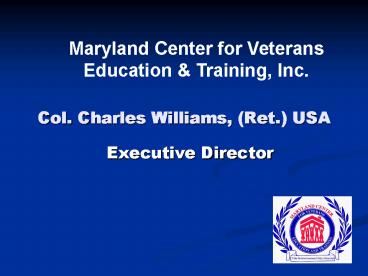 Col' Charles Williams, Ret' USA