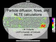 Particle diffusion, flows, and NLTE calculations