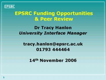 EPSRC Funding Opportunities