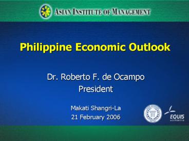 Philippine Economic Outlook