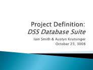 Project Definition: DSS Database Suite
