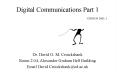 Digital Communications Part 1 PowerPoint PPT Presentation