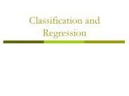 Classification and Regression