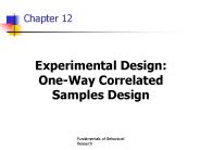 Experimental Design: One-Way Correlated Samples Design