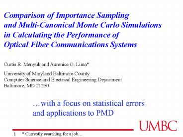 Comparison of Importance Sampling