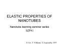 ELASTIC PROPERTIES OF NANOTUBES PowerPoint PPT Presentation
