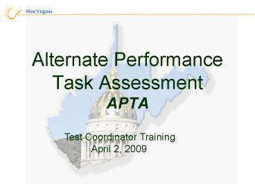 Alternate Performance Task Assessment APTA