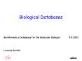 Biological Databases PowerPoint PPT Presentation