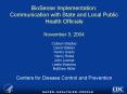 BioSense Implementation: Communication with State and Local Public Health Officials November 3, 2004 PowerPoint PPT Presentation