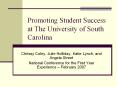Promoting Student Success at The University of South Carolina PowerPoint PPT Presentation