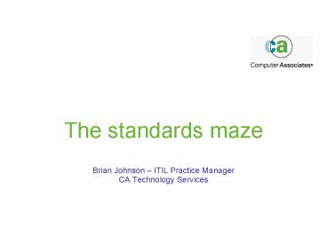 The standards maze