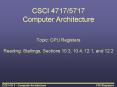 CSCI 4717/5717 Computer Architecture PowerPoint PPT Presentation