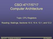CSCI 4717/5717 Computer Architecture