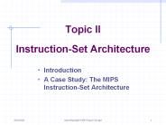 Topic II Instruction-Set Architecture