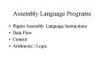 Assembly Language Programs PowerPoint PPT Presentation