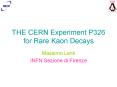 THE CERN Experiment P326 for Rare Kaon Decays PowerPoint PPT Presentation