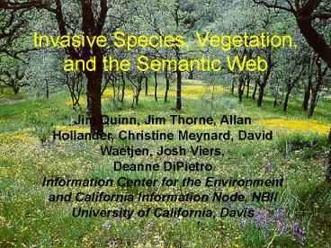 Invasive Species, Vegetation, and the Semantic Web