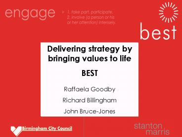 Delivering strategy by bringing values to life