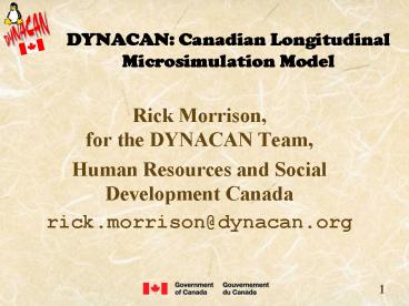 DYNACAN: Canadian Longitudinal Microsimulation Model