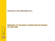 INSURANCE LAWS AMENDMENT BILL