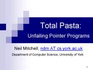 Total Pasta:  Unfailing Pointer Programs