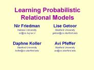 Learning Probabilistic Relational Models