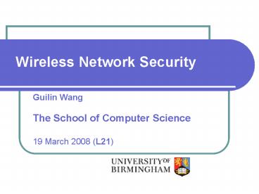 Wireless Network Security
