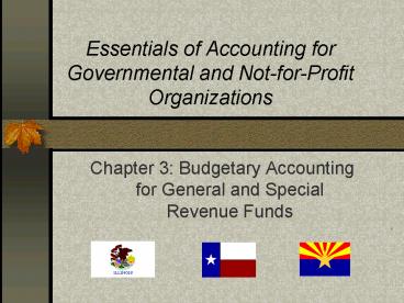 Essentials of Accounting for Governmental and NotforProfit Organizations